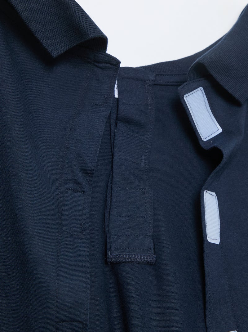 Polo manches longues - collection facile à enfiler Bleu - Kiabi
