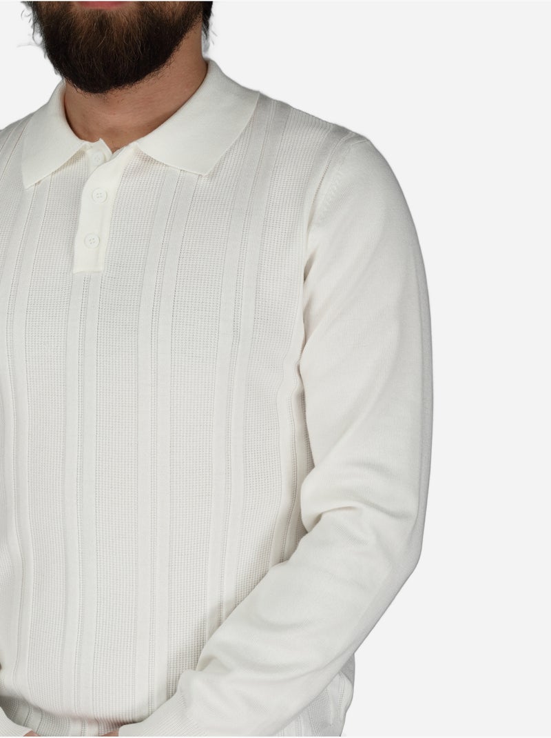 Polo manches longues - Frilivin Blanc - Kiabi