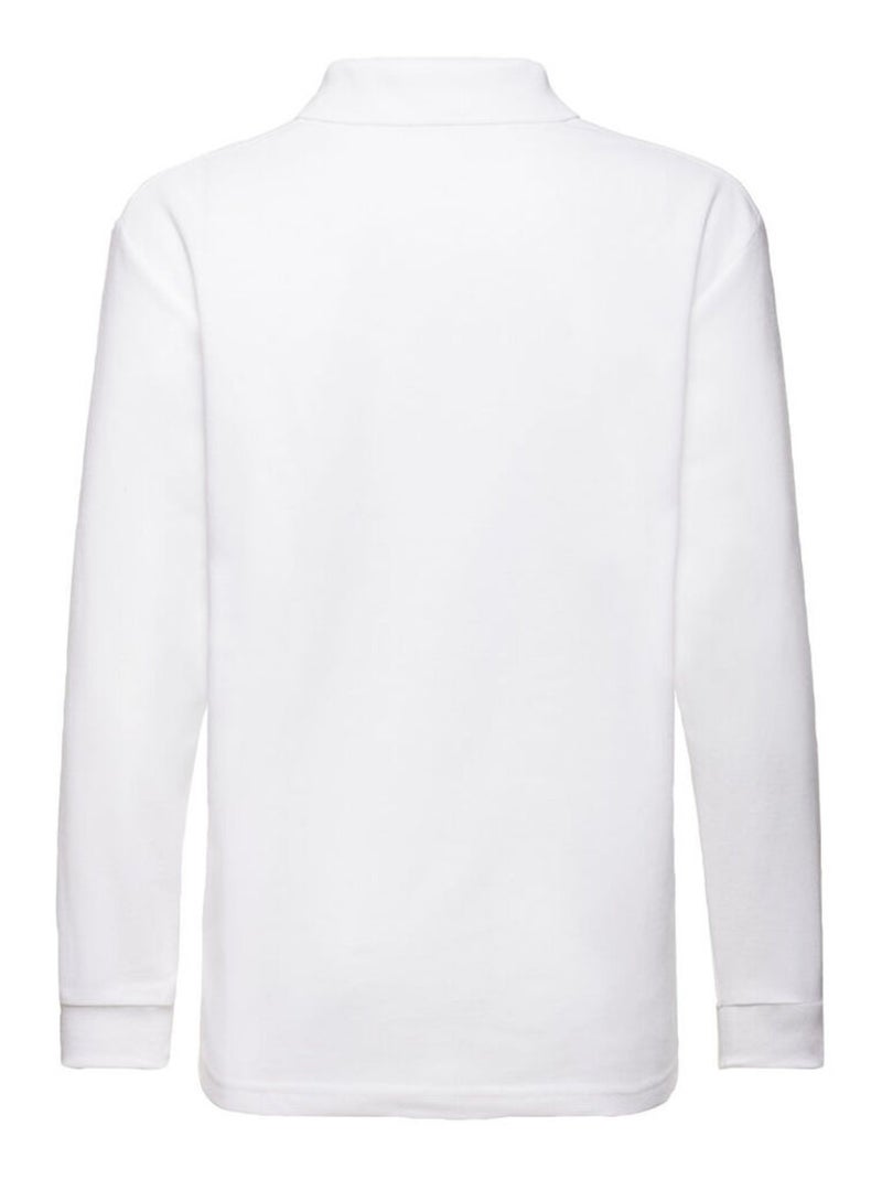 Polo manches longues - fruit of the loom Blanc - Kiabi