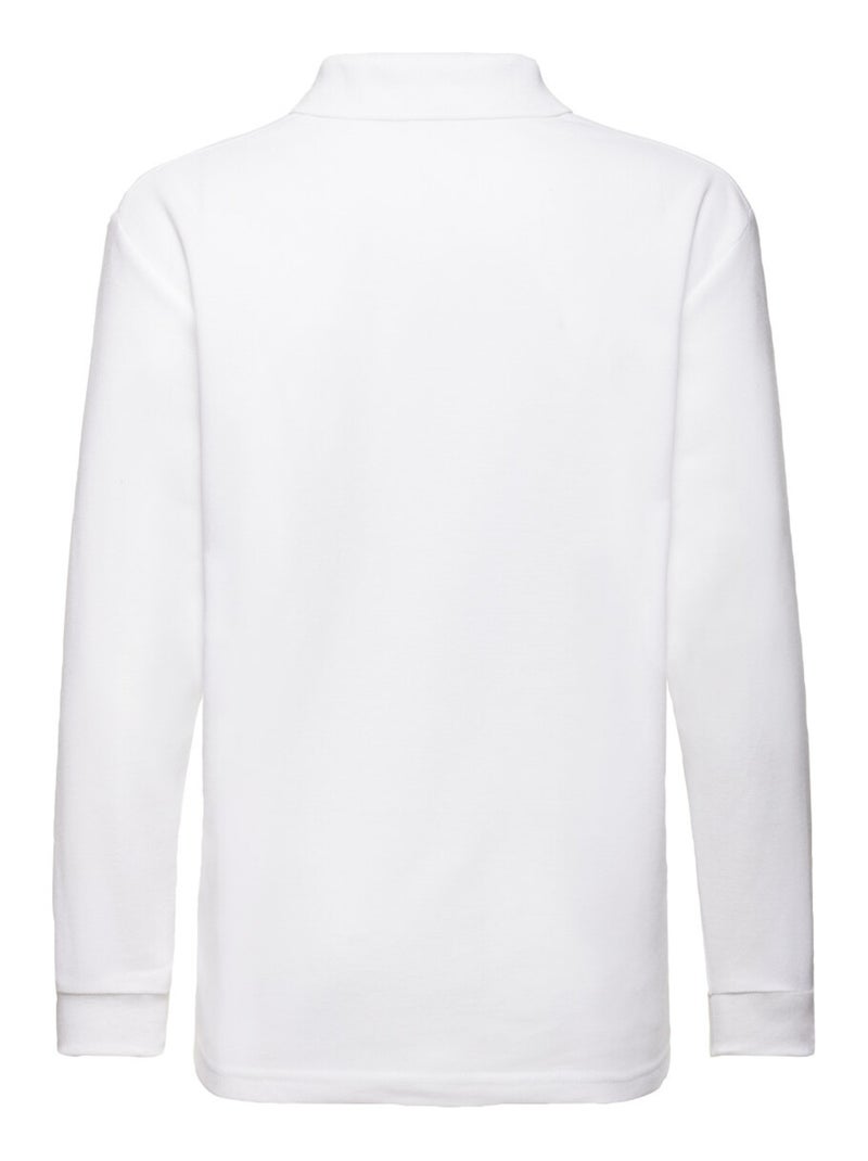 Polo manches longues - fruit of the loom Blanc - Kiabi