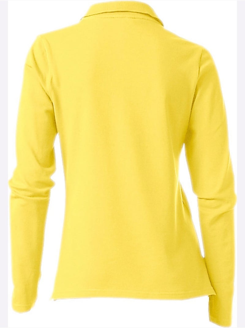 Polo Manches Longues - Taille Standard - Helline Jaune - Kiabi