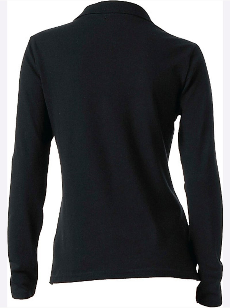 Polo Manches Longues - Taille Standard - helline Noir - Kiabi