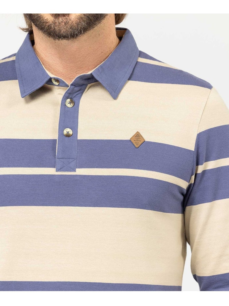 Polo manches longues - Terre de Marins Beige - Kiabi