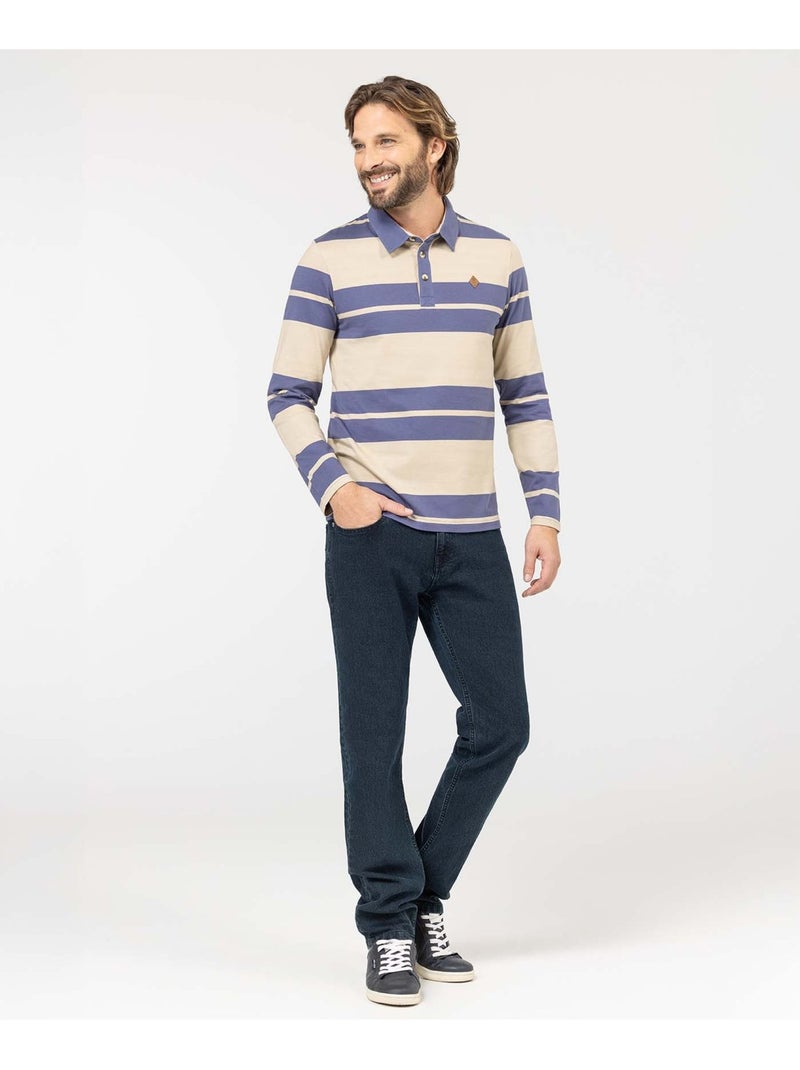 Polo manches longues - Terre de Marins Beige - Kiabi