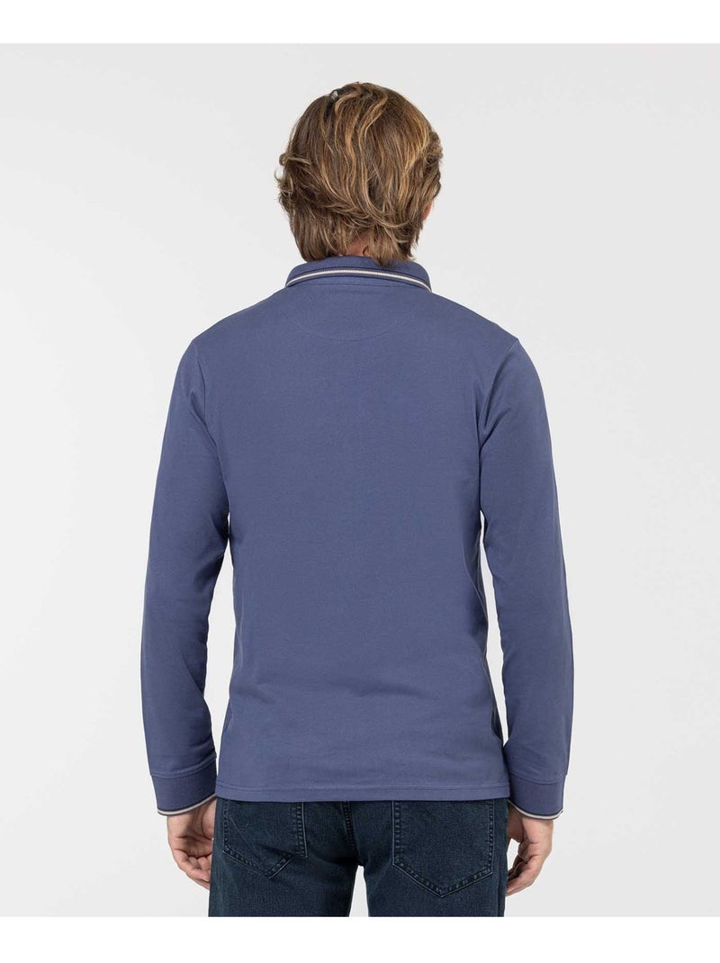 Polo manches longues - Terre de Marins Bleu - Kiabi
