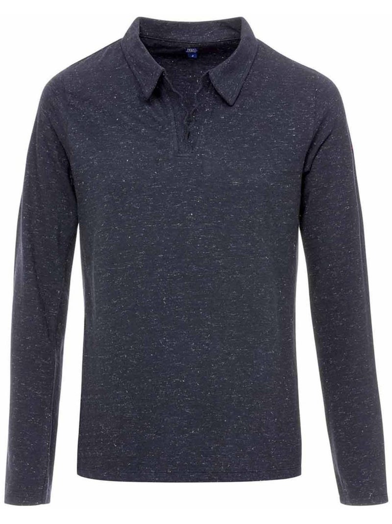 Polo manches longues - Terre de Marins Bleu - Kiabi