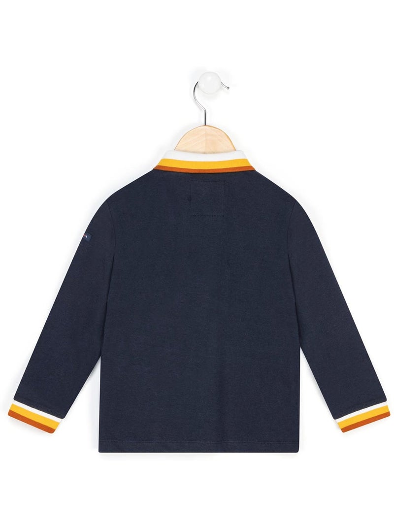 Polo manches longues - Terre de Marins Bleu - Kiabi