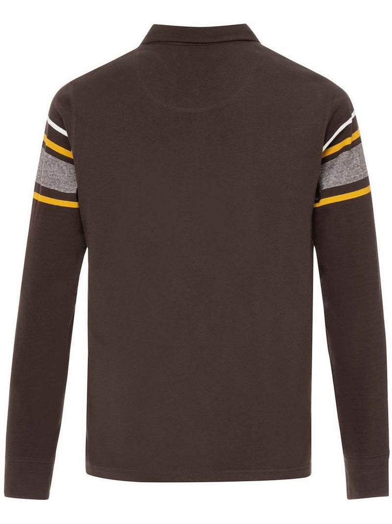 Polo manches longues - Terre de Marins Marron - Kiabi