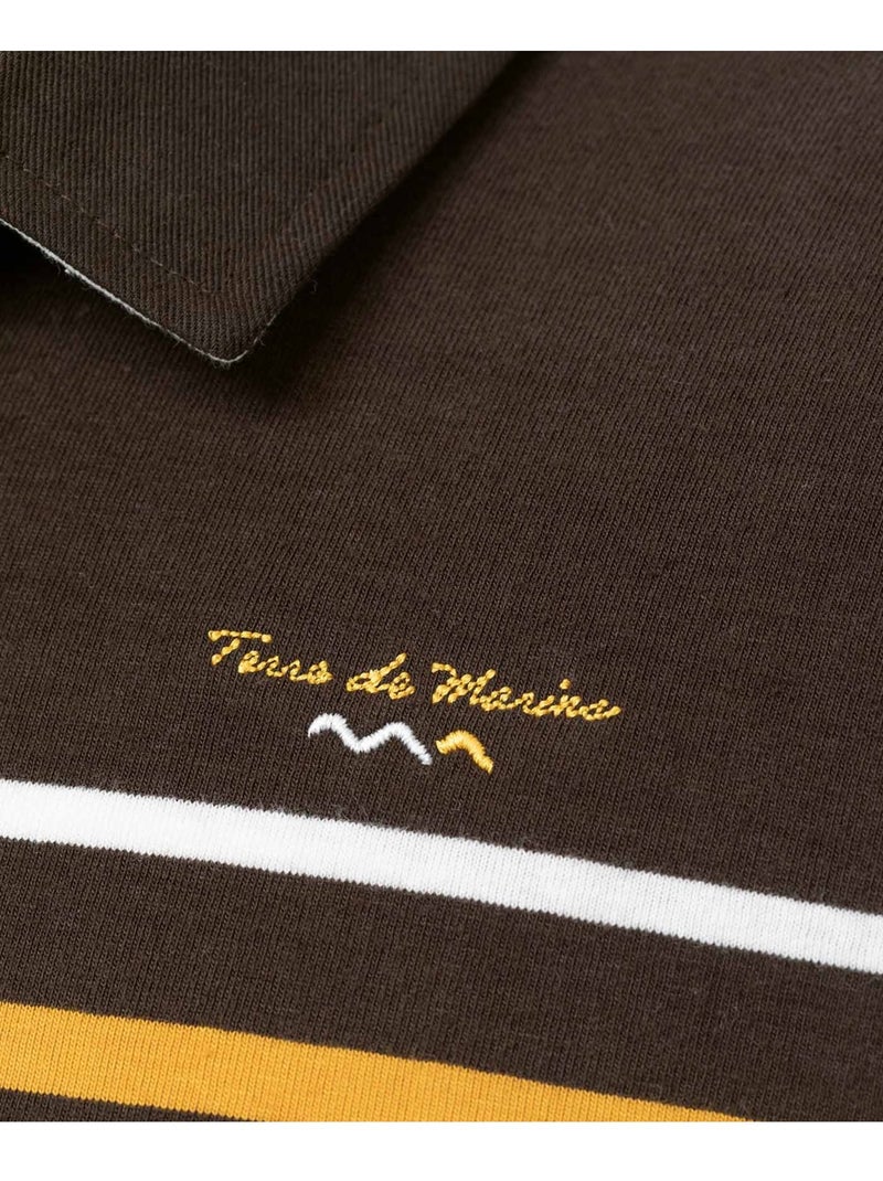 Polo manches longues - Terre de Marins Marron - Kiabi