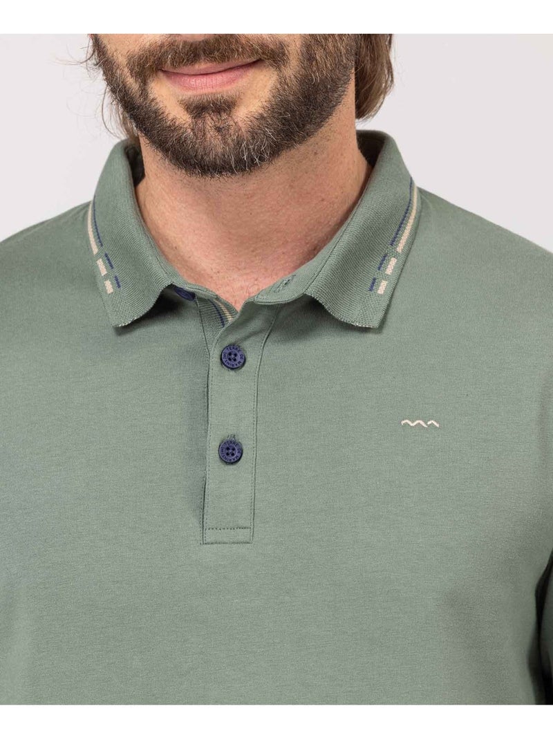 Polo manches longues - Terre de Marins Vert - Kiabi