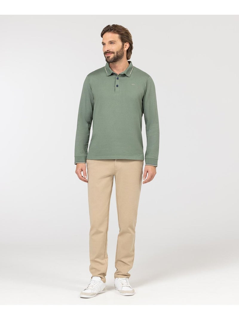 Polo manches longues - Terre de Marins Vert - Kiabi