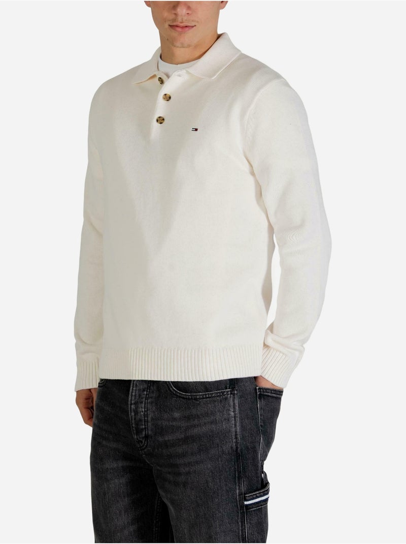 Polo manches longues - Tommy jeans Blanc - Kiabi