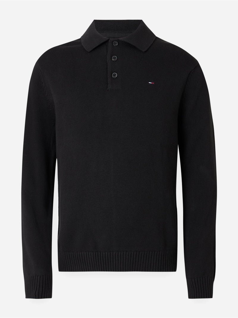 Polo manches longues - Tommy jeans Noir - Kiabi
