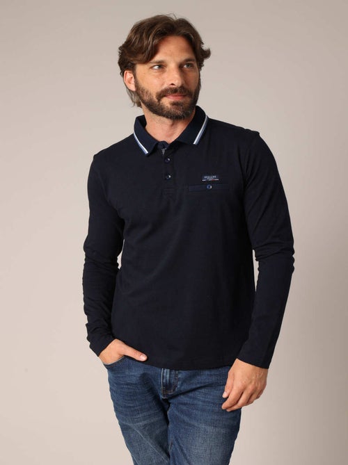 Polo manches longues avec poche raglan boutoonnée 'Deeluxe' - Kiabi