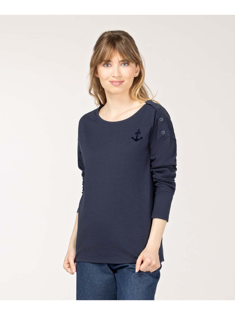 Polo manches longues beige Homme - Terre de Marins Bleu - Kiabi