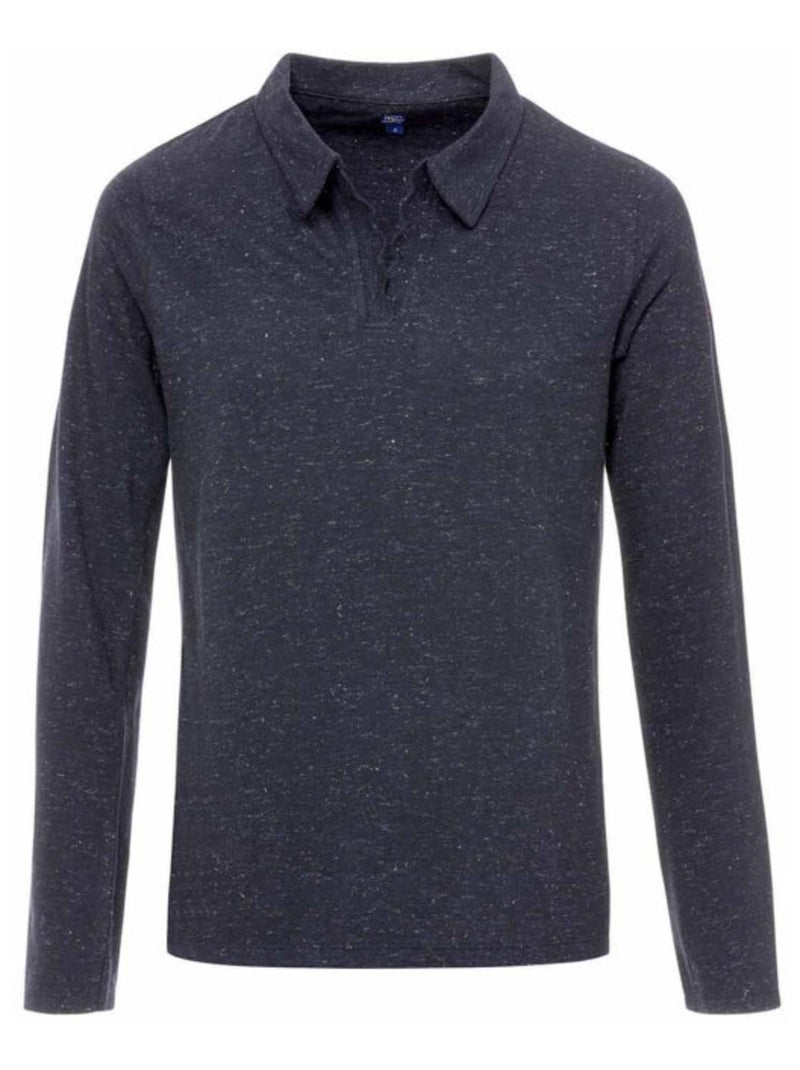 Polo manches longues bleu marine Femme Bleu - Kiabi