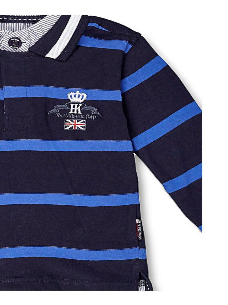Polo manches longues   CALAORI - HARRY KAYN Bleu marine - Kiabi