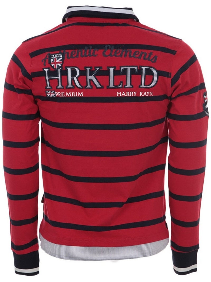 Polo manches longues   CALAORI - HARRY KAYN Rouge - Kiabi