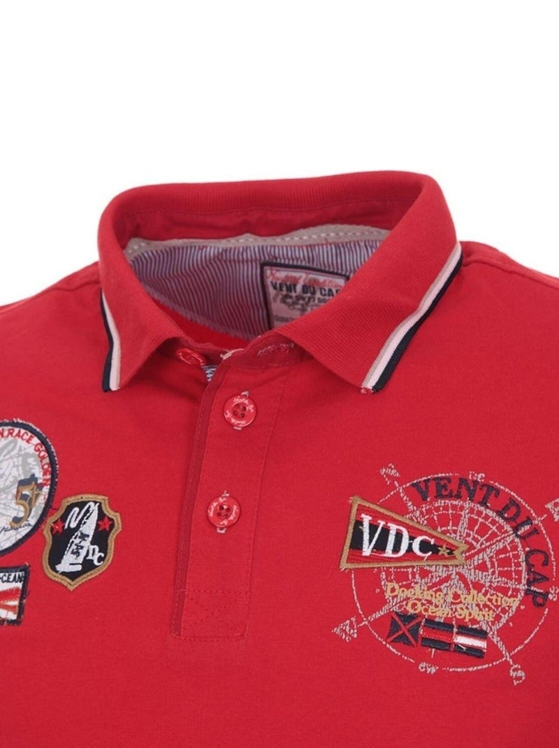 Polo manches longues   CAPLANO - VENT DU CAP Rouge - Kiabi