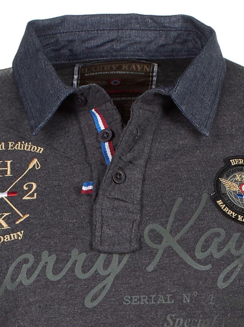 Polo manches longues   CAZBA - HARRY KAYN Gris - Kiabi