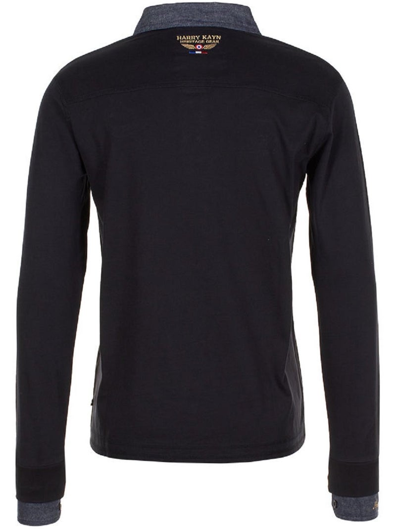 Polo manches longues   CAZBA - HARRY KAYN Noir Noir - Kiabi