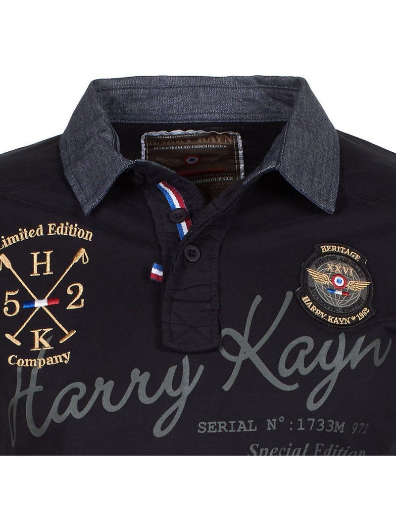 Polo manches longues   CAZBA - HARRY KAYN Noir Noir - Kiabi