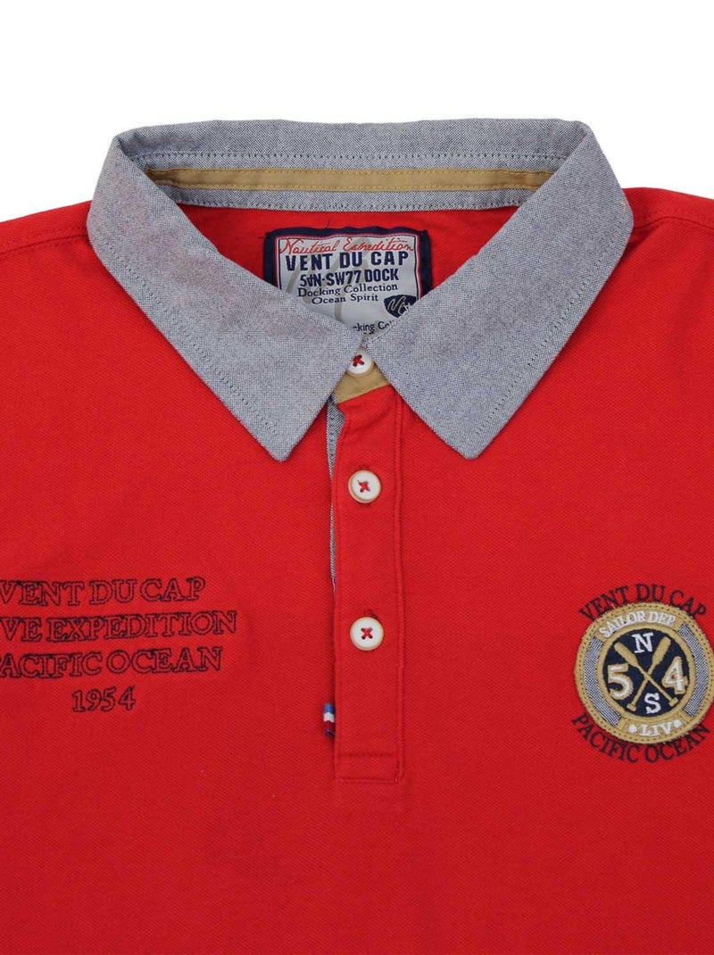 Polo manches longues   CEDICE - VENT DU CAP Rouge - Kiabi