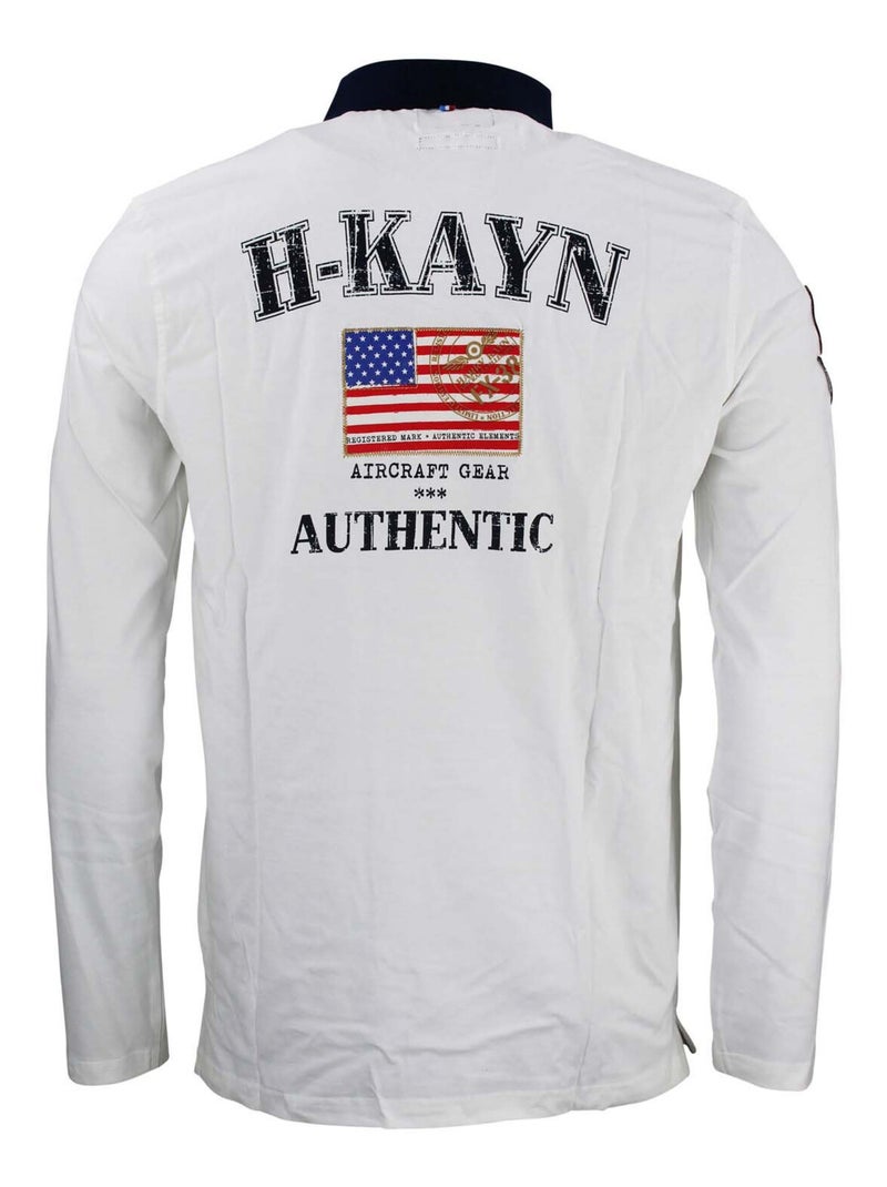 Polo manches longues   CEGAM - HARRY KAYN Blanc - Kiabi