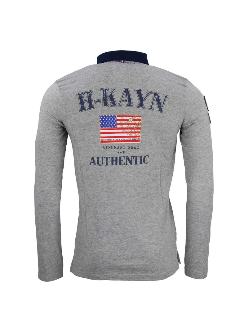 Polo manches longues   CEGAM - HARRY KAYN Gris - Kiabi
