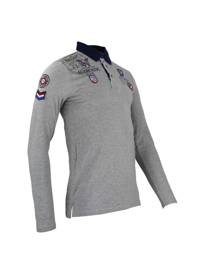 Polo manches longues   CEGAM - HARRY KAYN Gris - Kiabi