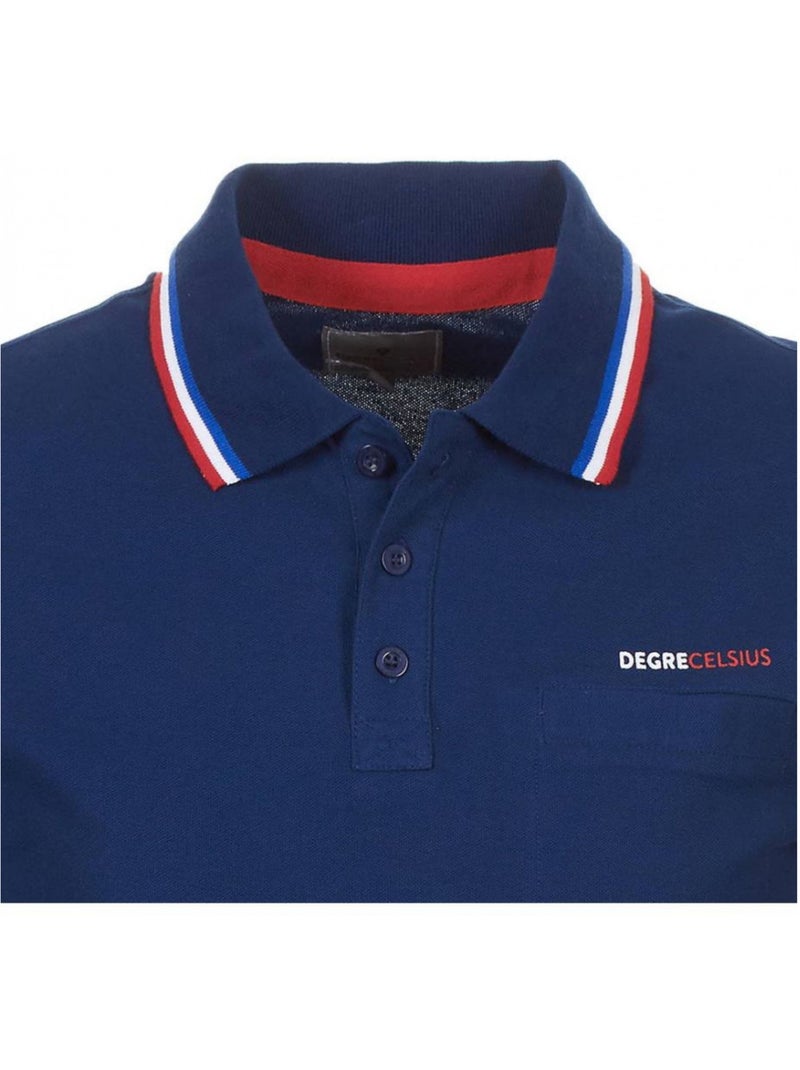 Polo manches longues   CILAR - DEGRE CELSIUS Bleu marine - Kiabi