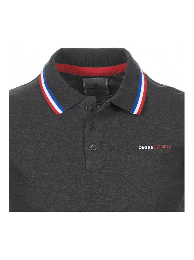 Polo manches longues   CILAR - DEGRE CELSIUS Gris - Kiabi