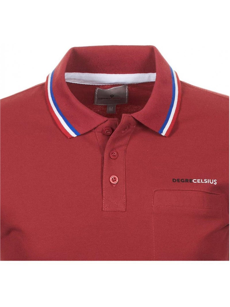 Polo manches longues   CILAR - DEGRE CELSIUS Rouge - Kiabi