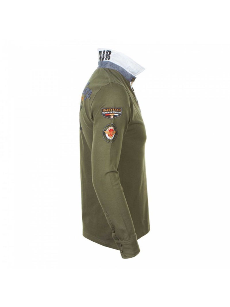 Polo manches longues   CORIDOR - HARRY KAYN Kaki - Kiabi