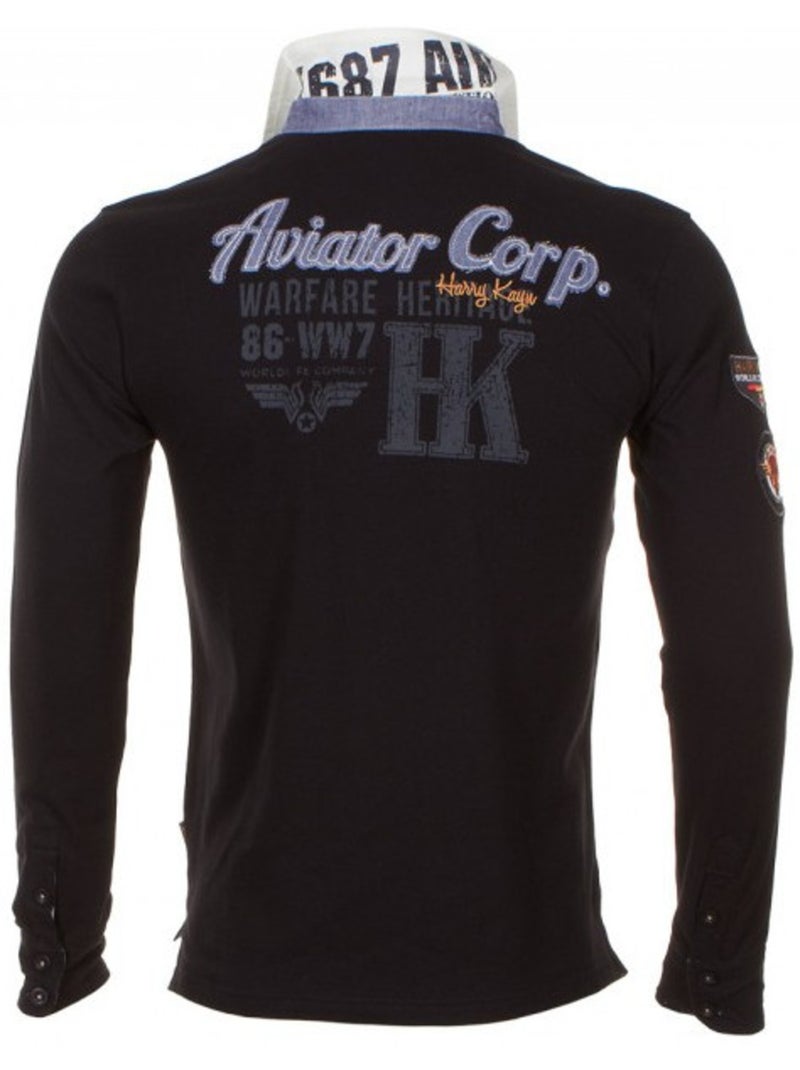 Polo manches longues   CORIDOR - HARRY KAYN Noir Noir - Kiabi