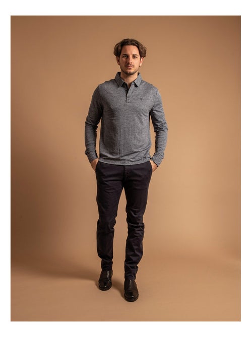 Polo manches longues coton PALOUX - Kiabi