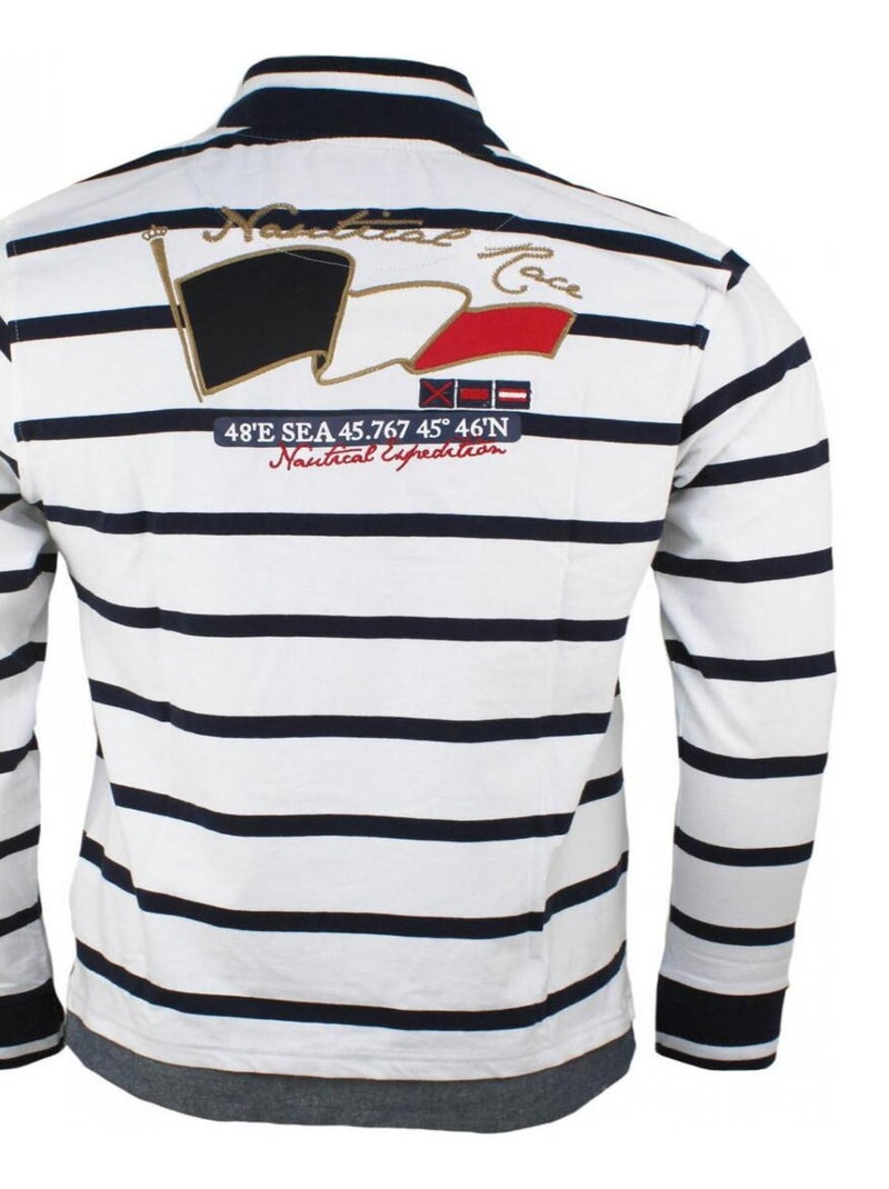 Polo manches longues   CRAOR - VENT DU CAP Bleu marine - Kiabi