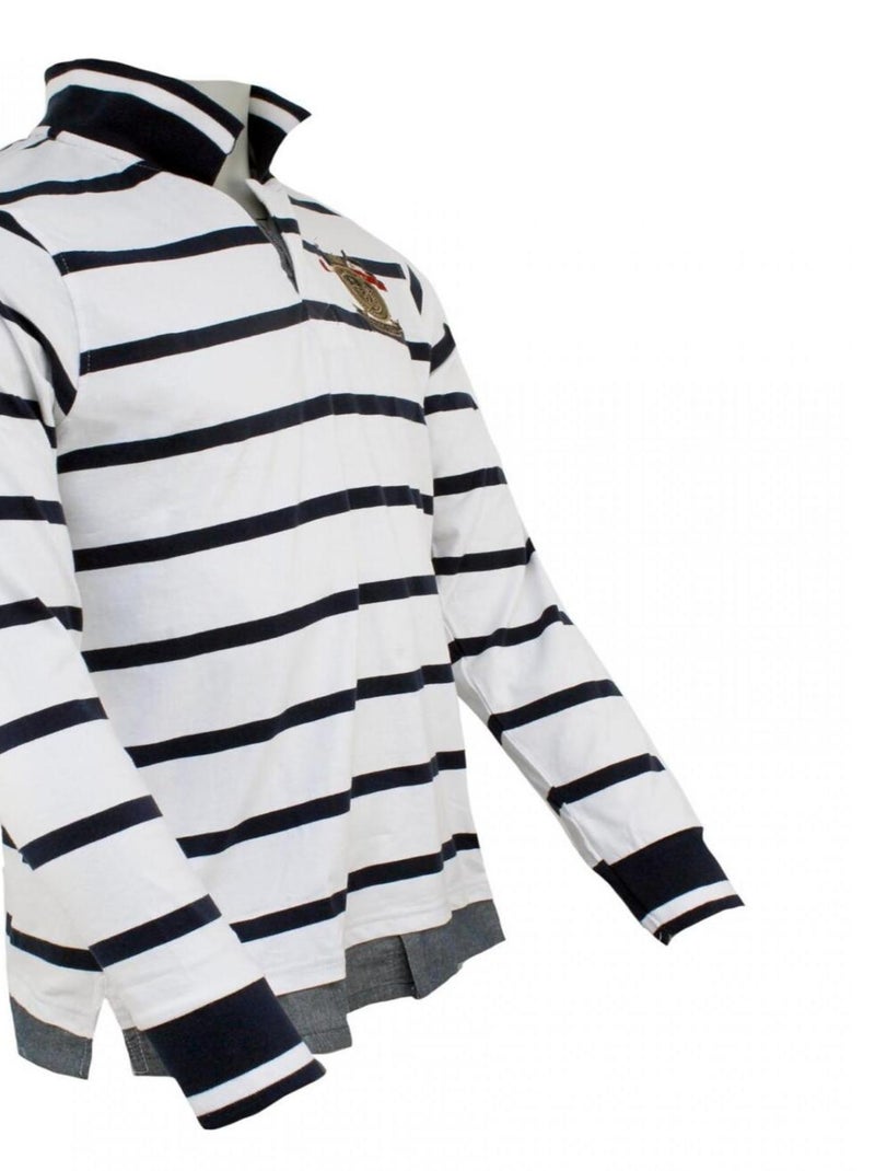 Polo manches longues   CRAOR - VENT DU CAP Bleu marine - Kiabi