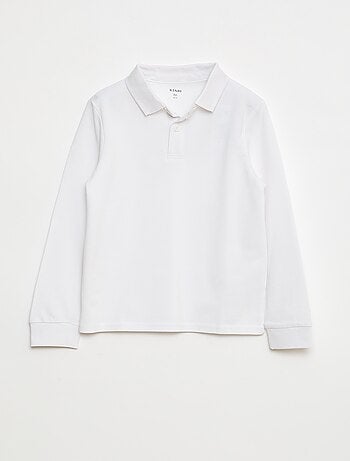 Polo manches longues en maille piquée