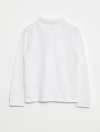 Polo manches longues en maille piquée