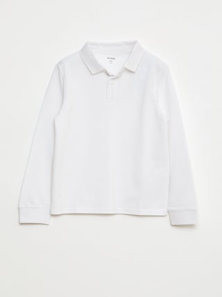 Polo manches longues en maille piquée