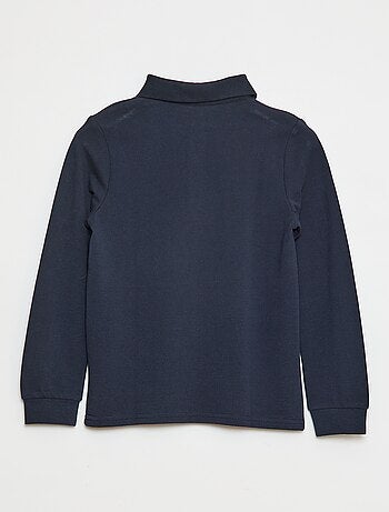 Polo manches longues en maille piquée
