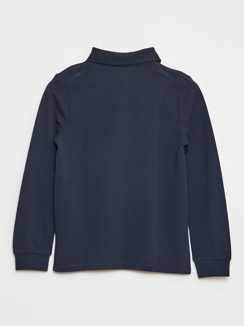Polo manches longues en maille piquée - Kiabi