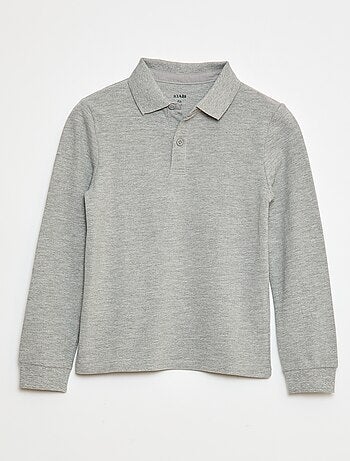Polo manches longues en maille piquée