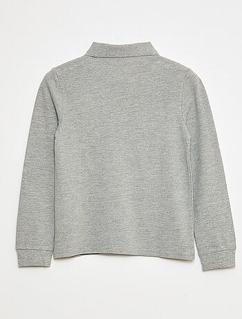 Polo manches longues en maille piquée