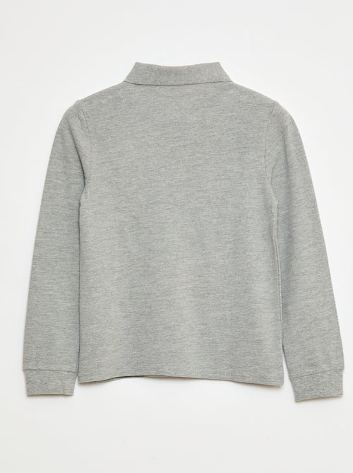 Polo manches longues en maille piquée - Kiabi