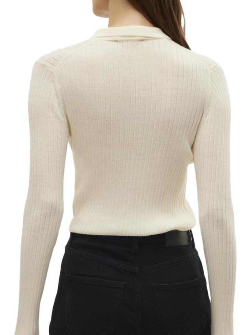 Polo Manches Longues Femme Vero Moda Ecru - Kiabi