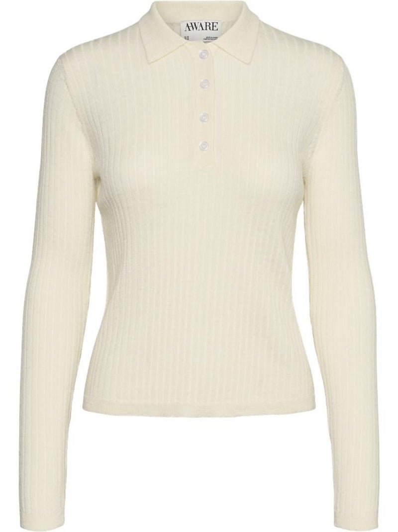 Polo Manches Longues Femme Vero Moda Ecru - Kiabi