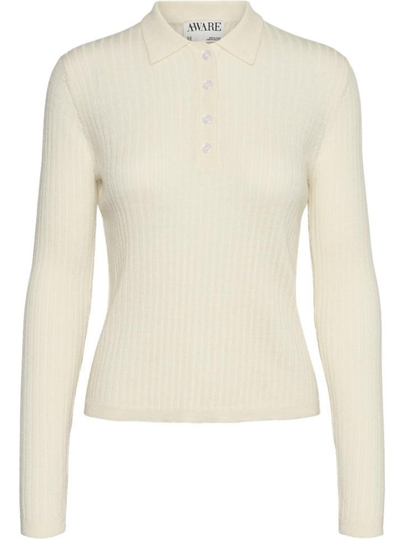 Polo Manches Longues Femme Vero Moda Ecru - Kiabi