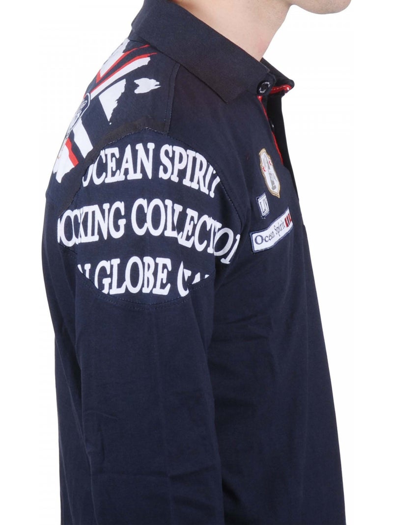 Polo manches longues garçon ECALANK - VENT DU CAP Bleu marine - Kiabi